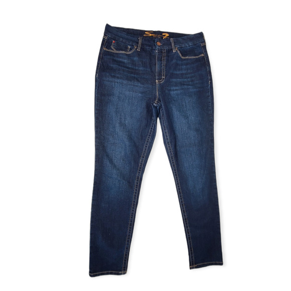 Seven7 Denim - Seven7 Tummyless High Rise Skinny Blue Jeans Women's Size 16